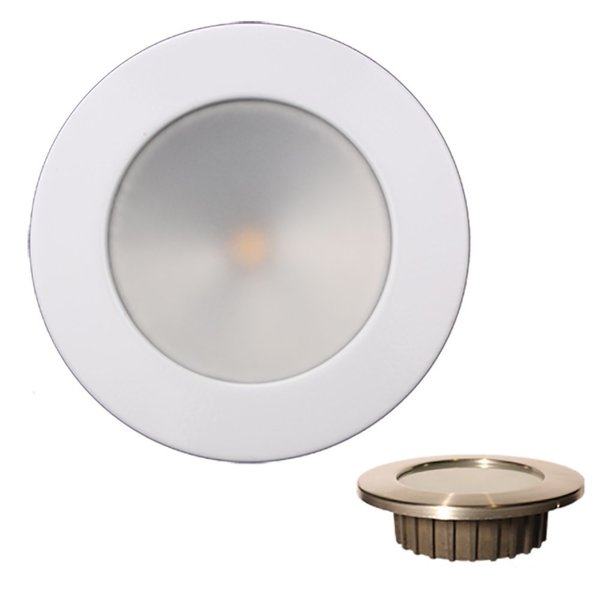 Lunasea Lighting Lunasea Gen3 Warm White, RGBW Full Color 3.5 in. IP65 Recessed Light w/White Stainless Steel Beze LLB-46RG-3A-WH